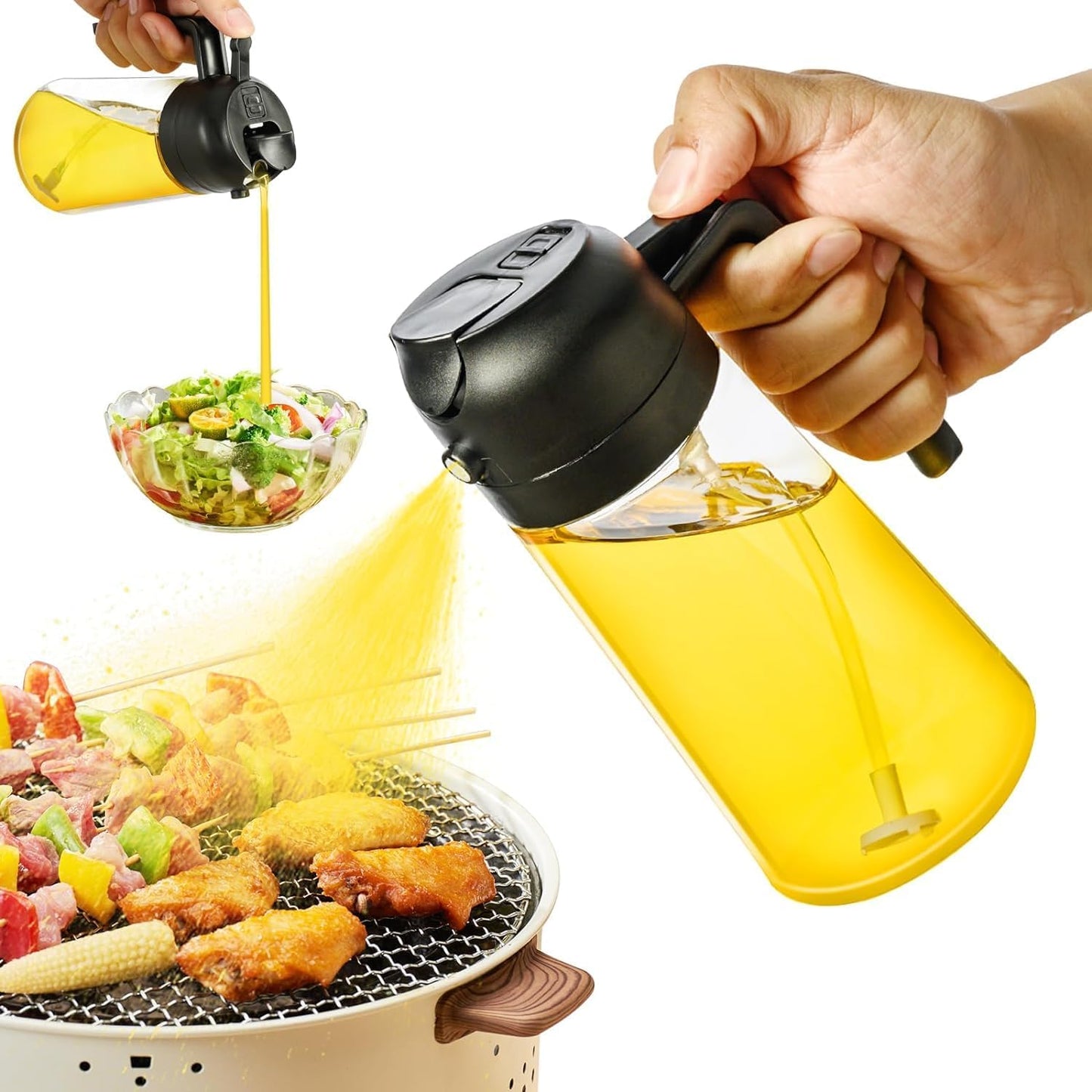 Two in One Oil Sprayer Dispenser - Both Spray & Pour