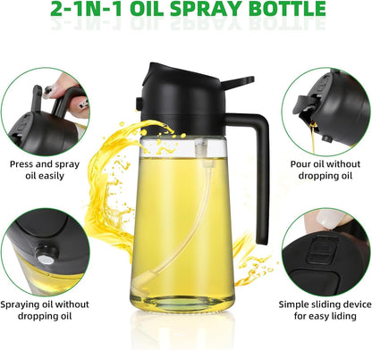 Two in One Oil Sprayer Dispenser - Both Spray & Pour